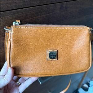 Dooney & Bourke brown pouchette mini crossbody bag